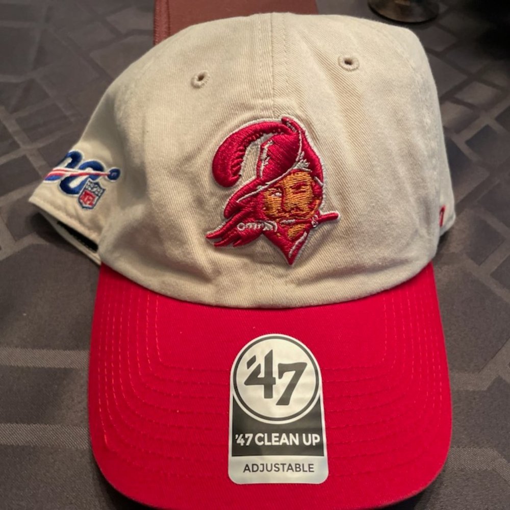 NWT NFL Tampa Bay Buccaneers 100 ‘47 Clean Up Adj. Strapback Hat Cap Throwback